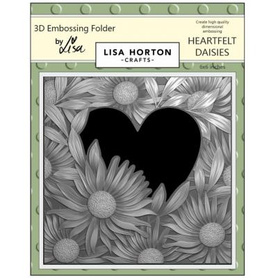 Lisa Horton Crafts 3D Embossing Folder - Heartfelt Daisies